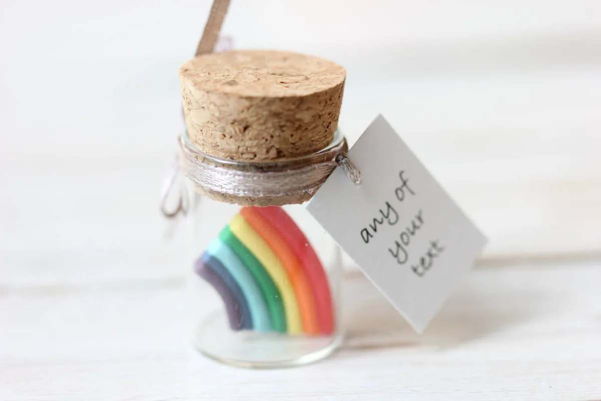 Rainbow Personalized Hope in a Glass Bottle Family Reunion Favor Graduation Job Promotion Moving Gift Motivational Cancer Fighter Present 3