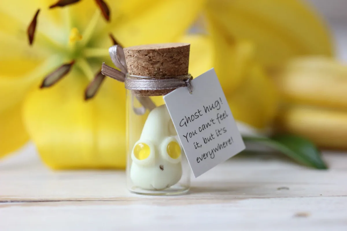 Glowing Spirits Handcrafted Haunts in a Bottle Gift Ghost Figurine Glow in the Dark Halloween Gift Funny Personalized Family Reunion Favors