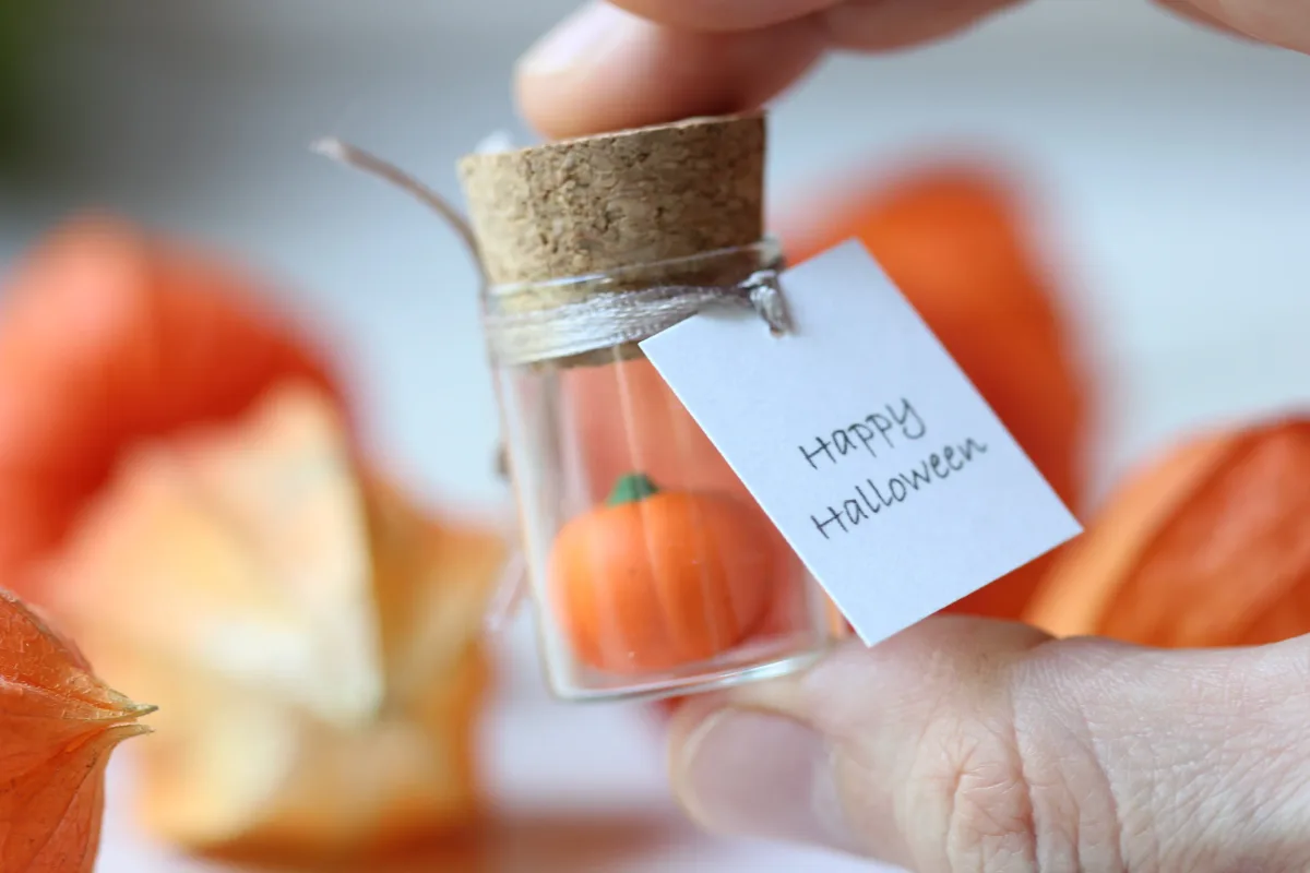 Pumpkin Enchantment Polymer Clay Pumpkin in a Bottle Miniature Halloween Decorations  Holiday  Party Favors Personalized Funny Unique Gift 7