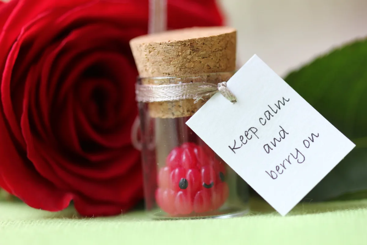 Berry Bliss Glass Bottle Raspberry Personalized Mom's, Dad's gift Family Reunion Favors Motivational Inspirational Customized Party Favors 8