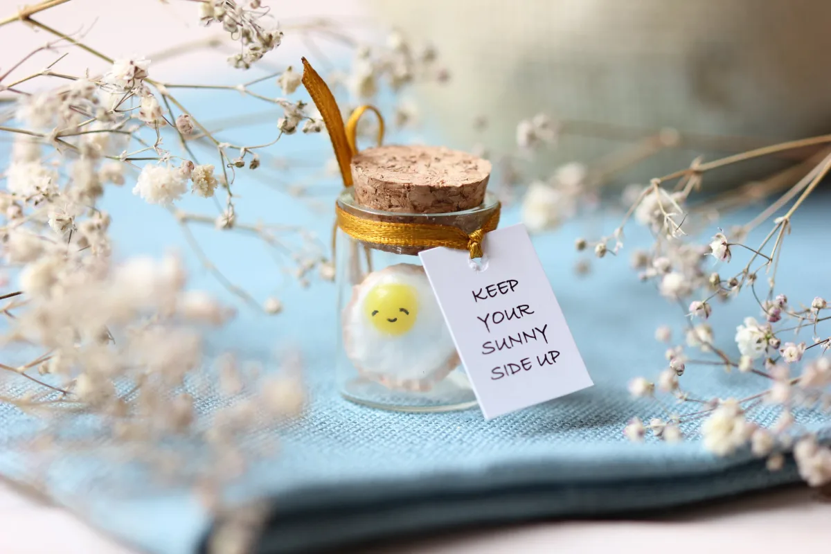 Funny Motivational Gift for Women Men Inspirational Quote Gift for Him Her Miniature Fried Egg Inexpensive Present Encouragement for Friend 5