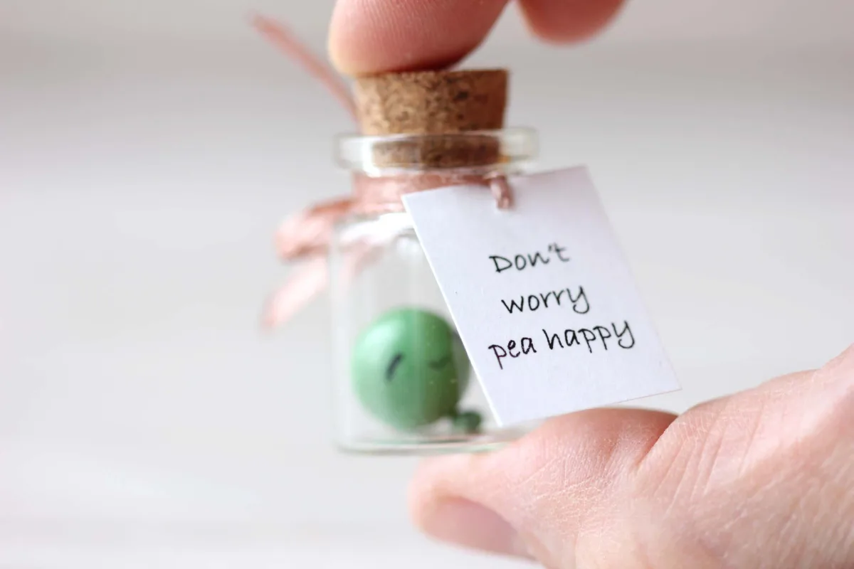 Funny Motivational Gift Pea Miniature Figurine Personalized Unique Handmade Gift for People with a Sense of Humor Customized Party Favors 4