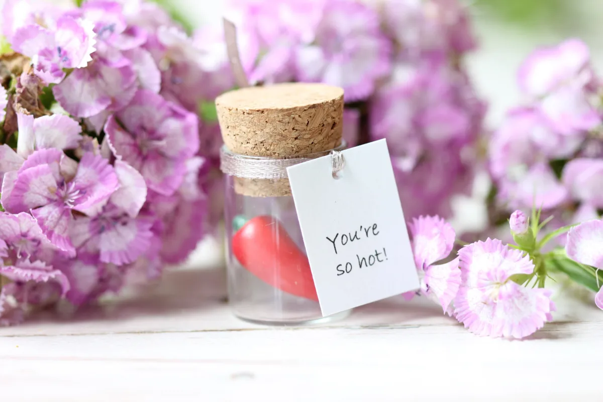 Spicy Sentiments Customizable Glass Bottle with Red Pepper Gift Kitchen Decor Unique Motivational Gift Passionate Love Party Office Surprise 5
