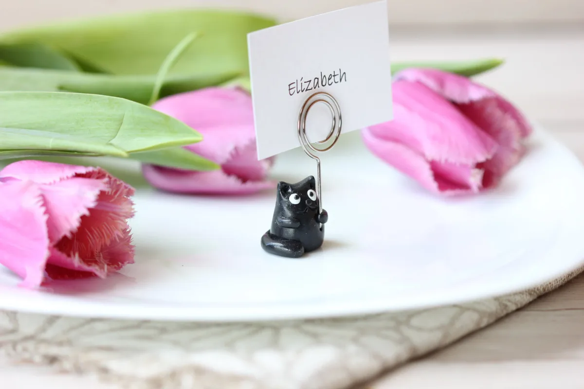 Black Cat Place Card Holders for Party, Wedding Names Cards Holders, Table Number Holder, Photo Holder, Wedding Supplies Price Tag Holders 2
