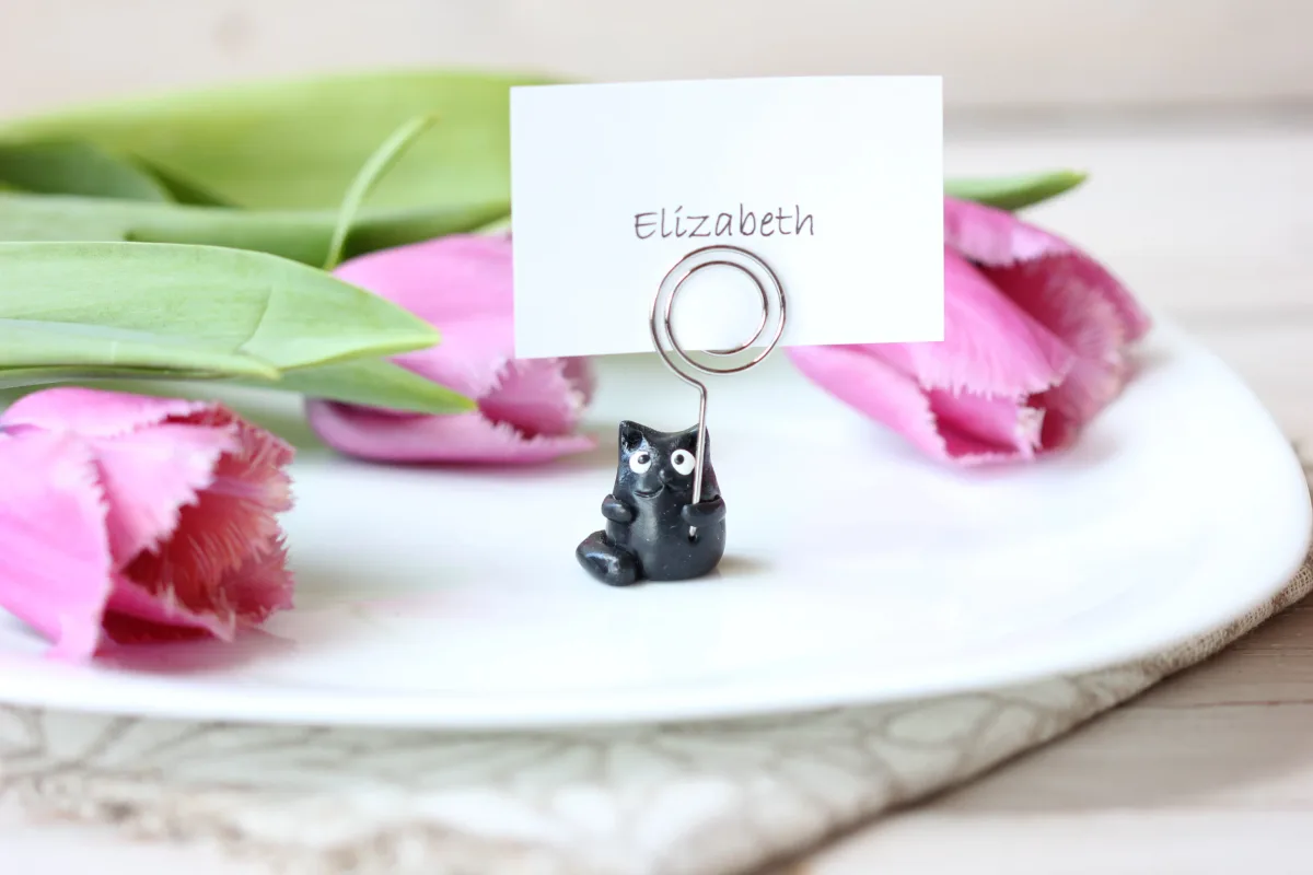 Black Cat Place Card Holders for Party, Wedding Names Cards Holders, Table Number Holder, Photo Holder, Wedding Supplies Price Tag Holders 3