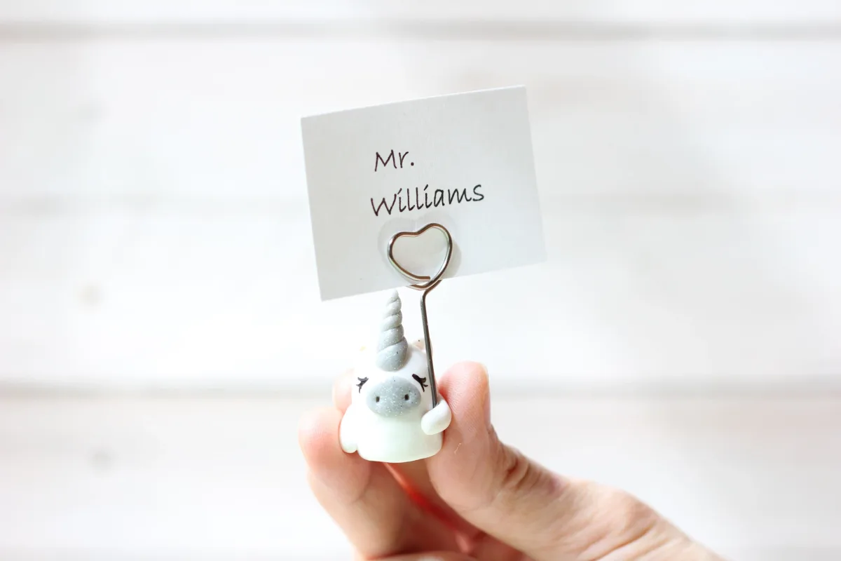 Cute Horn: Handcrafted Unicorn Card Holders for Magical Celebrations Wedding Guests Seating Table Finder Card Bridal Shower Party Favors 5