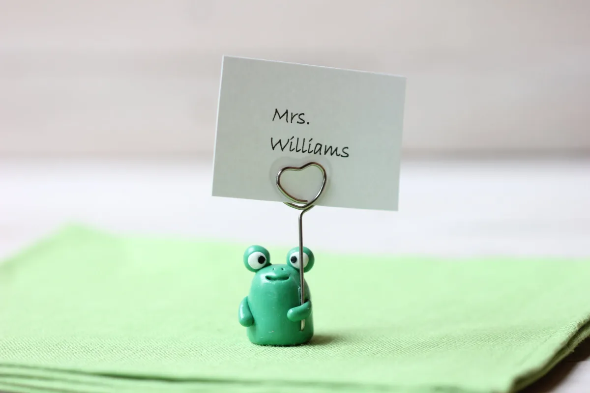 Froggy Card Delights Handcrafted Card Holders for Memorable Celebrations Wedding Guests Seating Table Finder Card Bridal Shower Party Favors 4