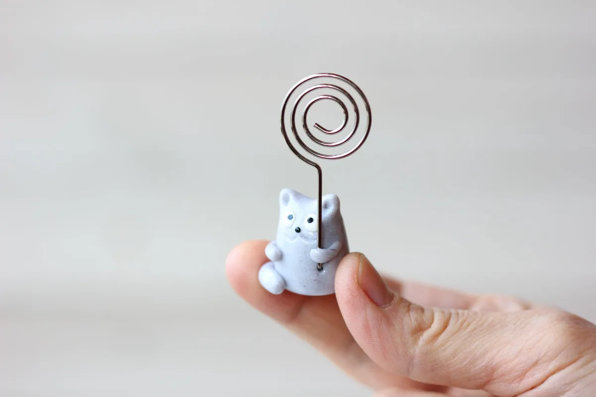 Gray Cat Place Card Holders for a Party, Wedding Names Cards Holders, Table Number Holder, Photo Holder, Wedding Supplies Price Tag Holders 4