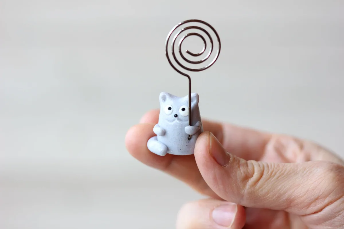 Gray Cat Place Card Holders for a Party, Wedding Names Cards Holders, Table Number Holder, Photo Holder, Wedding Supplies Price Tag Holders 5