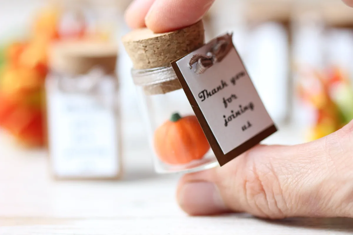 Personalized Pumpkin Keepsake Bottle Autumn Pumpkin Elegance Wedding Favors for Guests Bridal Gifts Wedding Guests Halloween Gift Ideas 3
