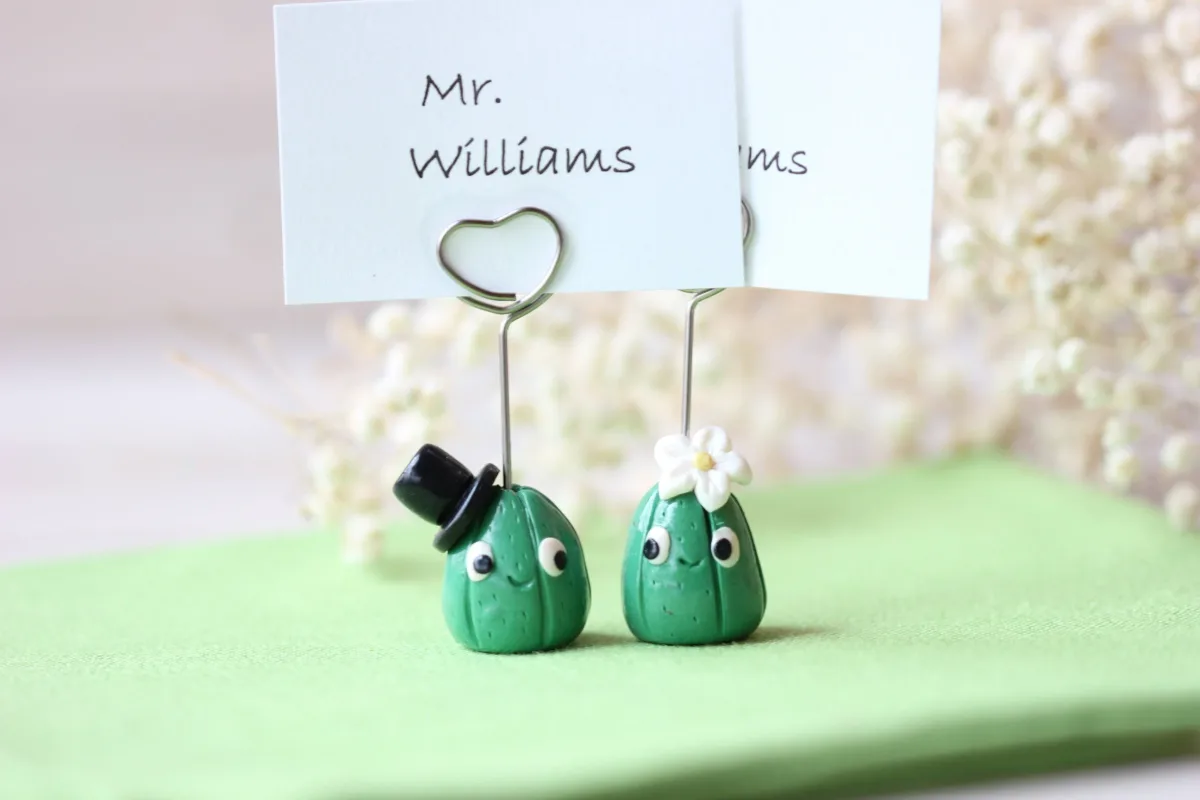 Prickly Pair Wedding Card Holders Bride and groom cacti Guests Seating Table Finder Cards Wedding Bridal Shower Decoration Party favors 1