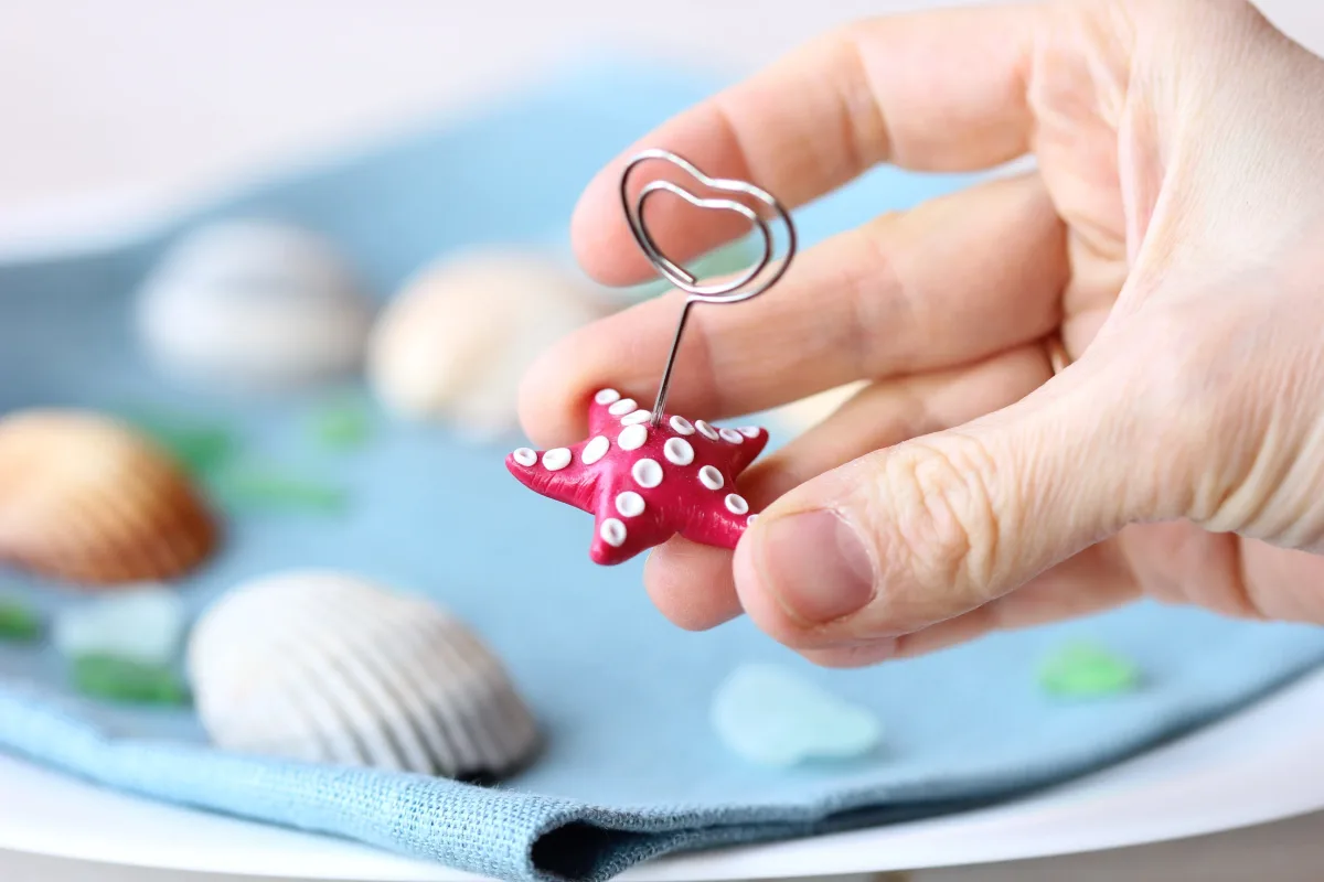 Starfish Figurine Custom Birthday Holiday Name Place Card Holders Table Number Photo Holder Party Favors Beach Wedding Supplies 3