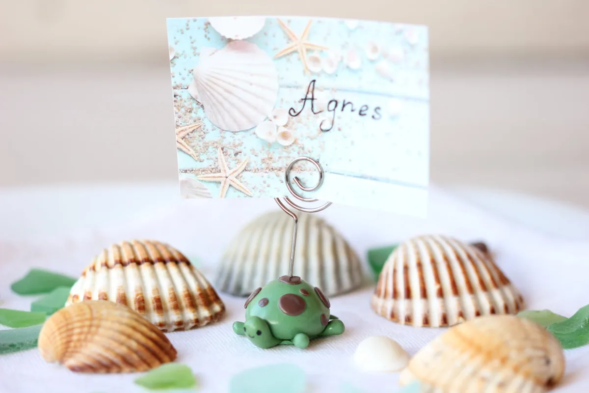 Turtle Figurine Custom Birthday Holiday Name Place Card Holders Table Number Photo Holder Party Favors Beach Wedding Supplies Turtle Lovers
