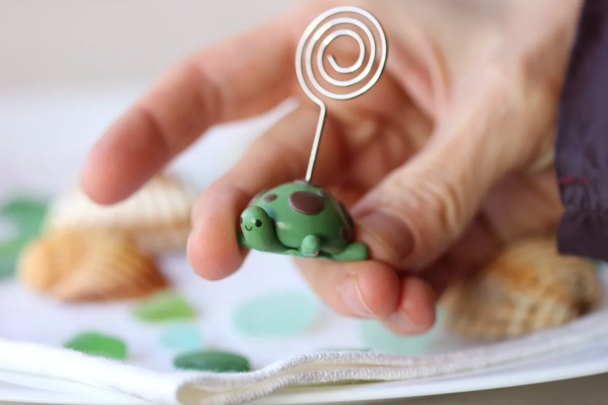 Turtle Figurine Custom Birthday Holiday Name Place Card Holders Table Number Photo Holder Party Favors Beach Wedding Supplies Turtle Lovers 10