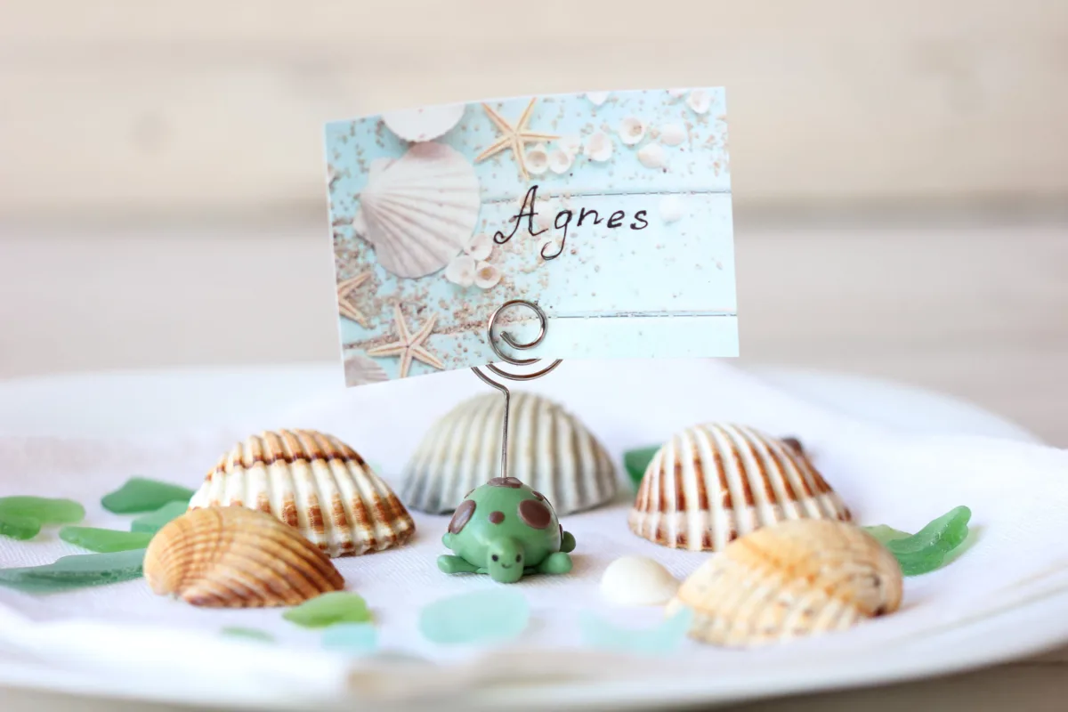 Turtle Figurine Custom Birthday Holiday Name Place Card Holders Table Number Photo Holder Party Favors Beach Wedding Supplies Turtle Lovers 8