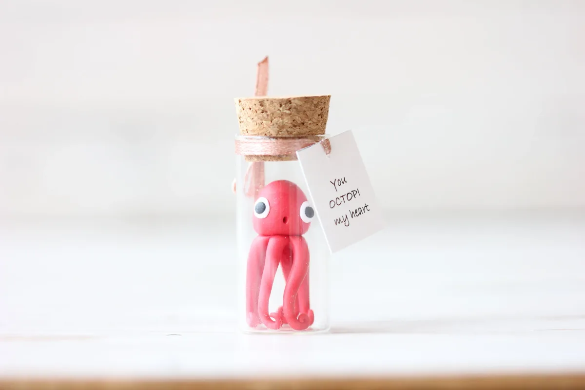 Gift for Girlfriend Boyfriend Valentine's Day Personalized Anniversary Gift for Husband Wife Polymer Clay Octopus Customized Party Favors 3