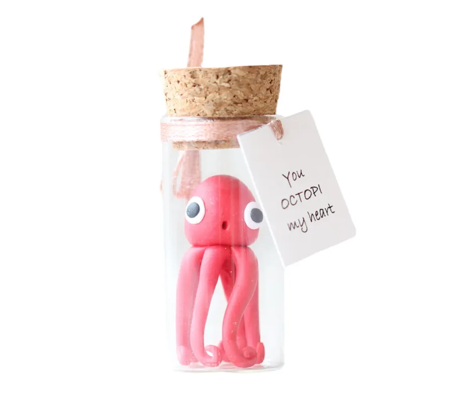 Gift for Girlfriend Boyfriend Valentine's Day Personalized Anniversary Gift for Husband Wife Polymer Clay Octopus Customized Party Favors 7