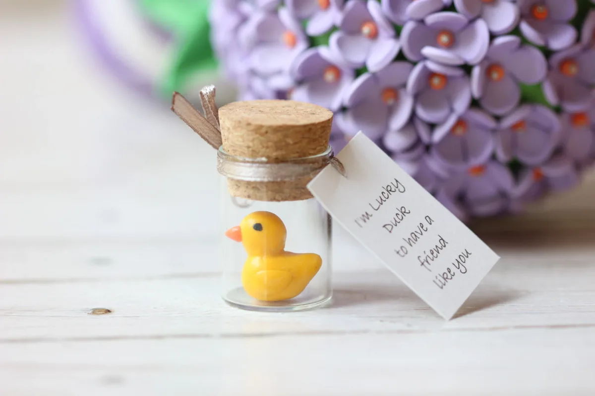 Miniature Duckling in a Bottle, Anniversary Birthday Valentines Day Gift Family Reunion Favors Customized Punny Gift for Duck Lovers 3