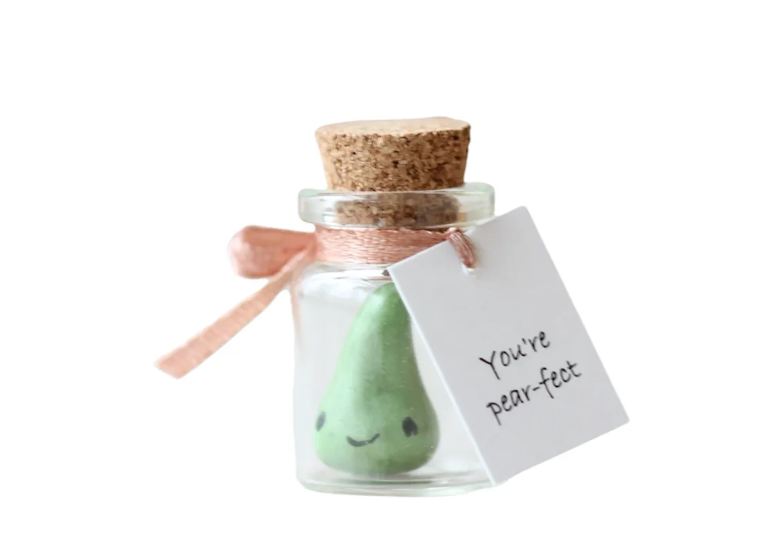 Pear Figurine Personalized Boyfriend Girlfriend Romantic Gift Anniversary Vegan Funny Gift Customized Party Favors for Teens and Adults 6