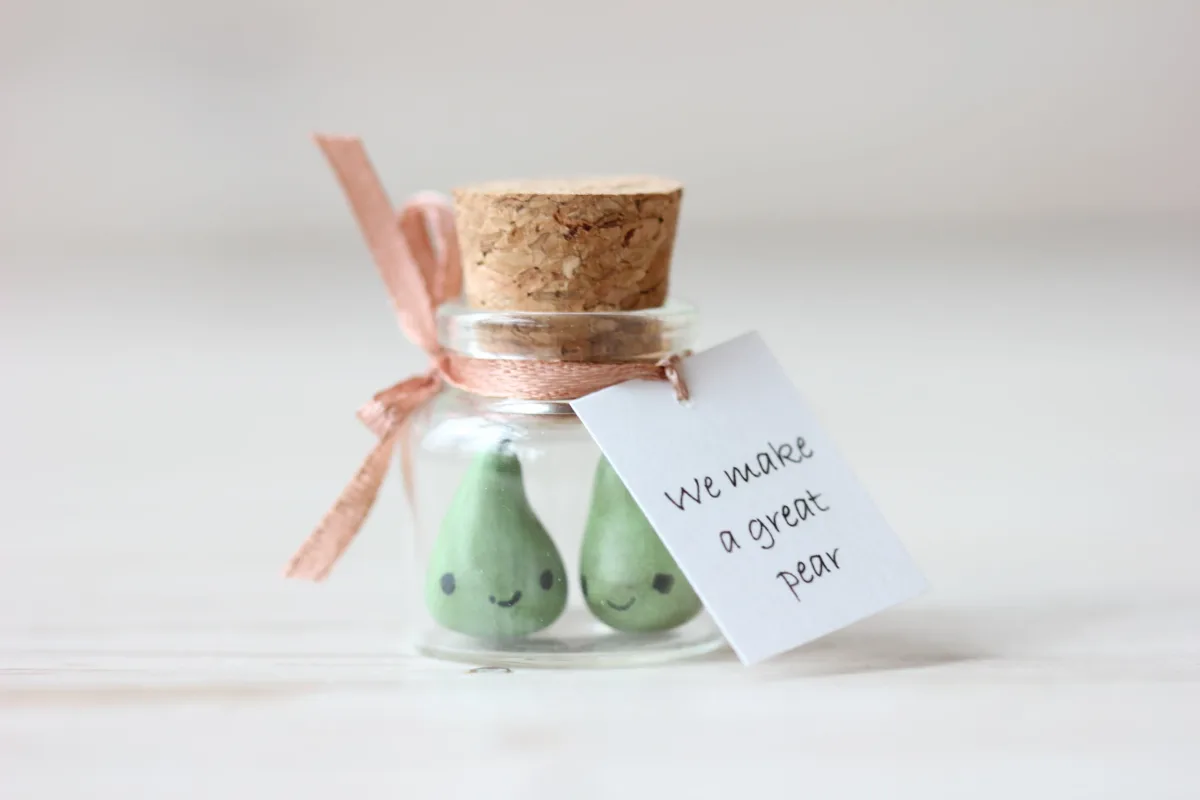 Personalized Funny Boyfriend Girlfriend Romantic Gift Miniature Figurines Pears Vegan Gift Two Pears We make a great pear Anniversary Gift 2