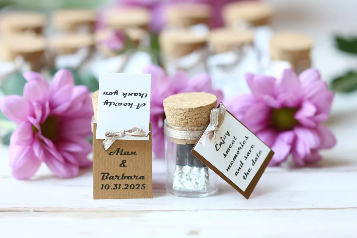 Personalized Wedding Gift Glass Bottle with Handcrafted Chocolate Bar Customized Party Favors for Guests Thank You Anniversary Gift 2
