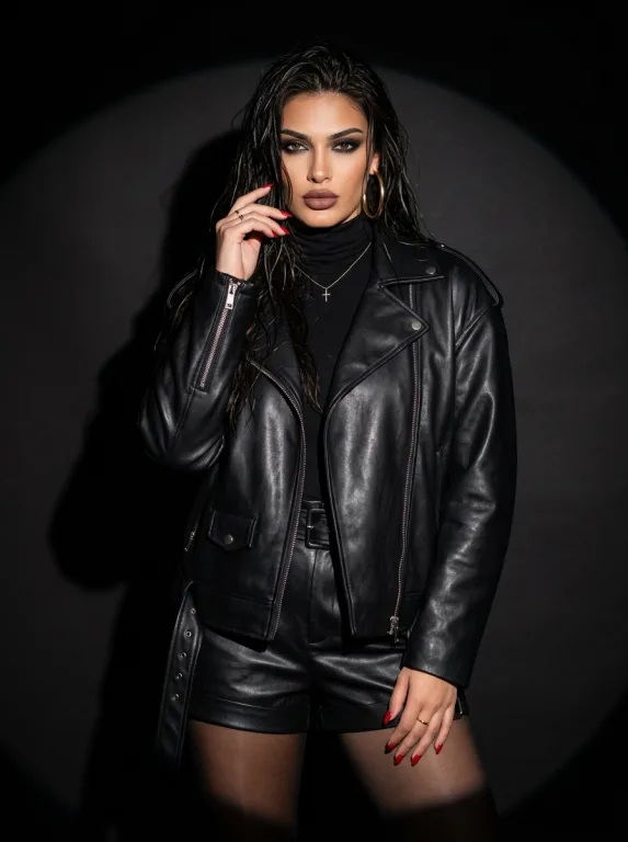 Portrait in a Black Leather Jacket