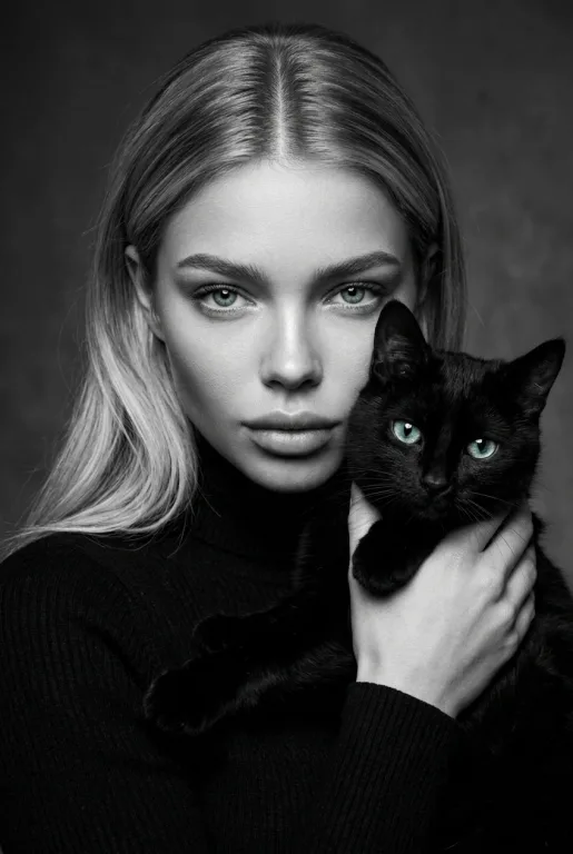 Портрет с черной кошкой