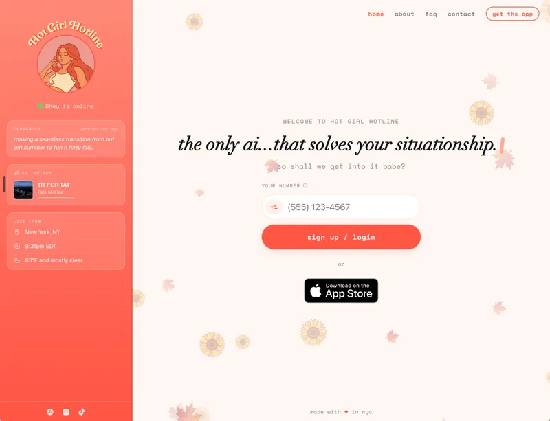 Hot Girl Hotline — ИИ-подруга для советов по отношениям за $9.99 в месяц