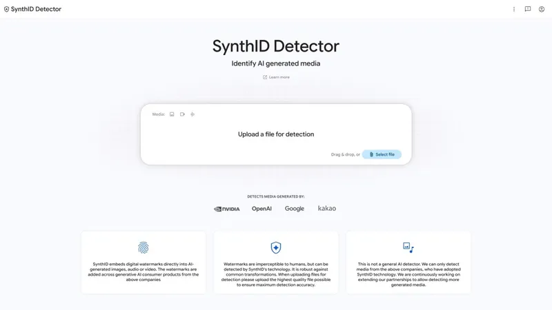 Google открыл сайт SynthID для проверки, создан ли файл искусственным интеллектом