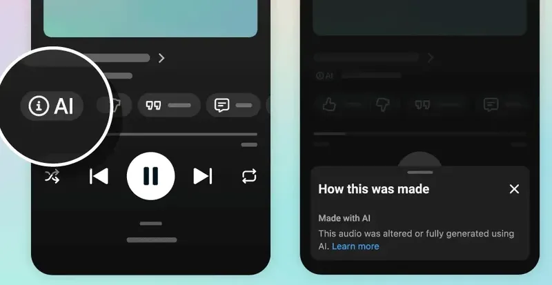 YouTube начал вешать метку «Сделано с ИИ» на сгенерированные песни