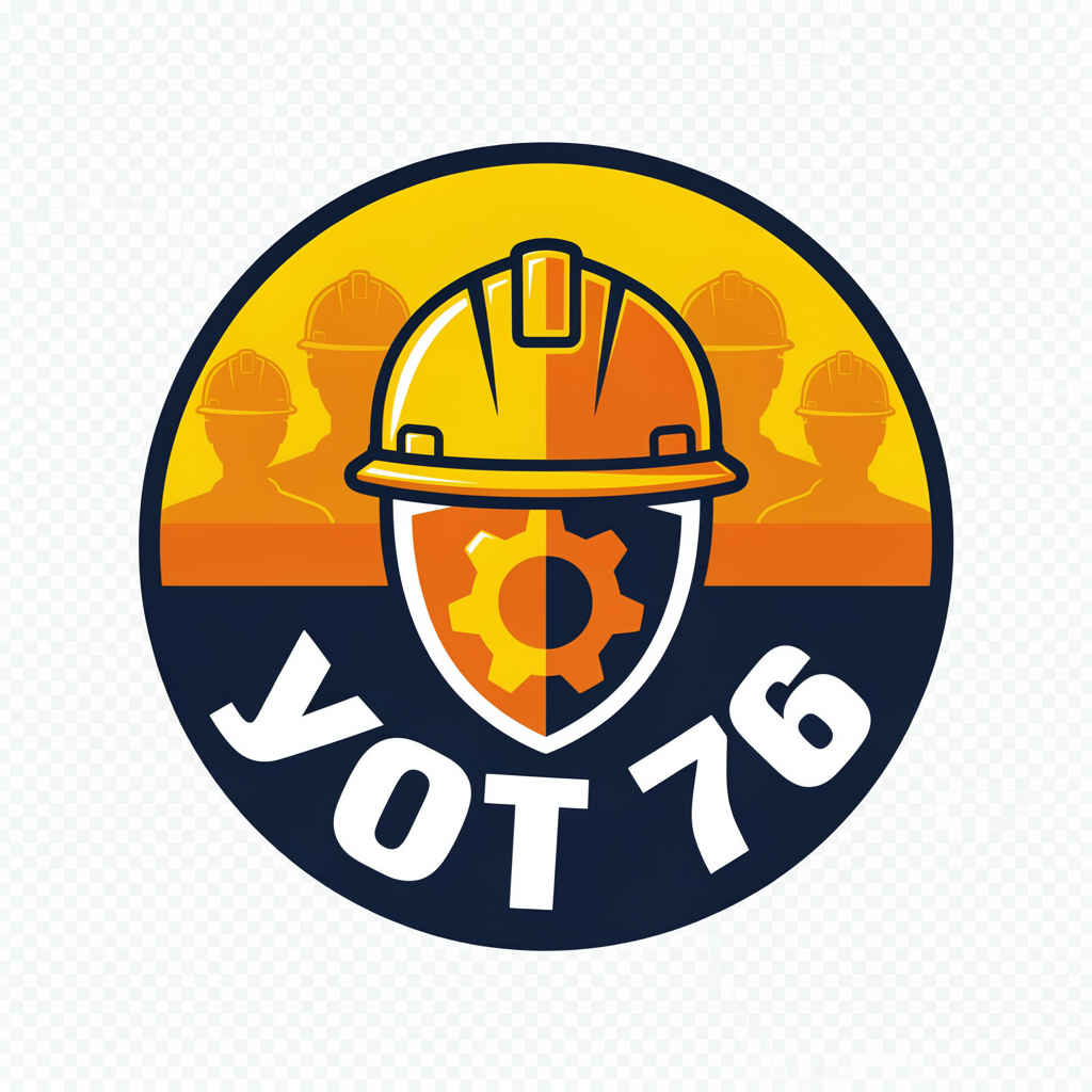 сгенерируй круглую картинку с надписью УОТ 76 (тематика охрана труда, профсоюзны