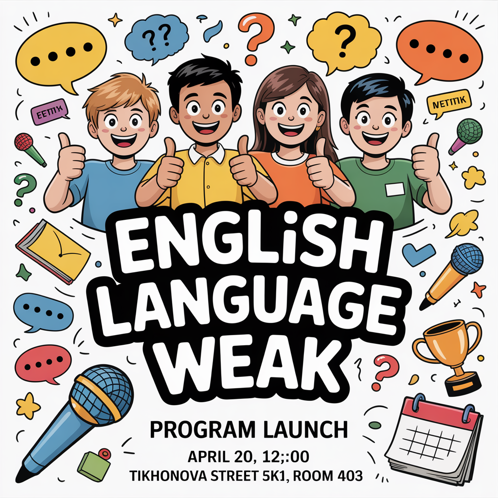 Create a colorful cartoon-style vertical poster for university students. Theme: 