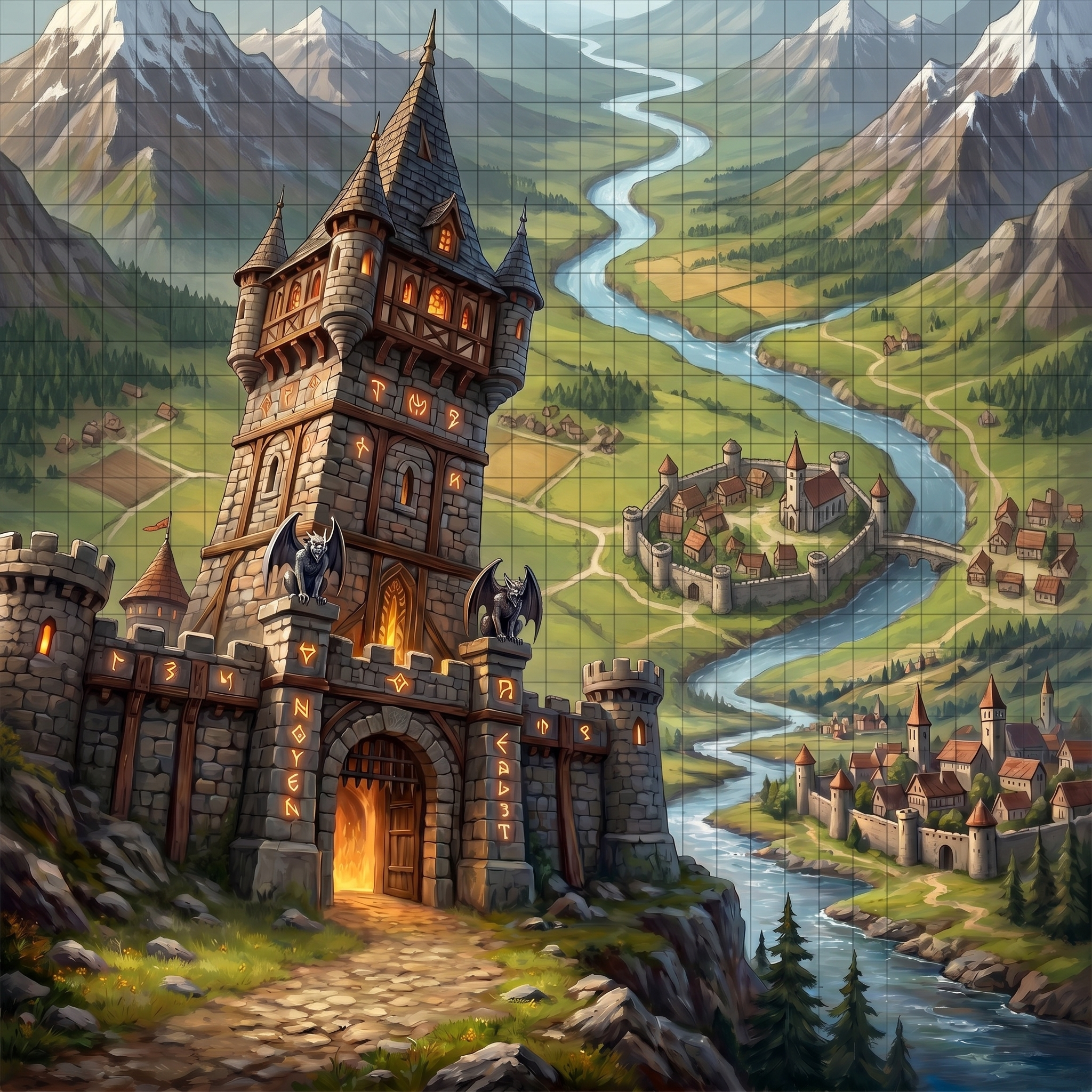 сделай карту вид сверху как игровое поле без животных