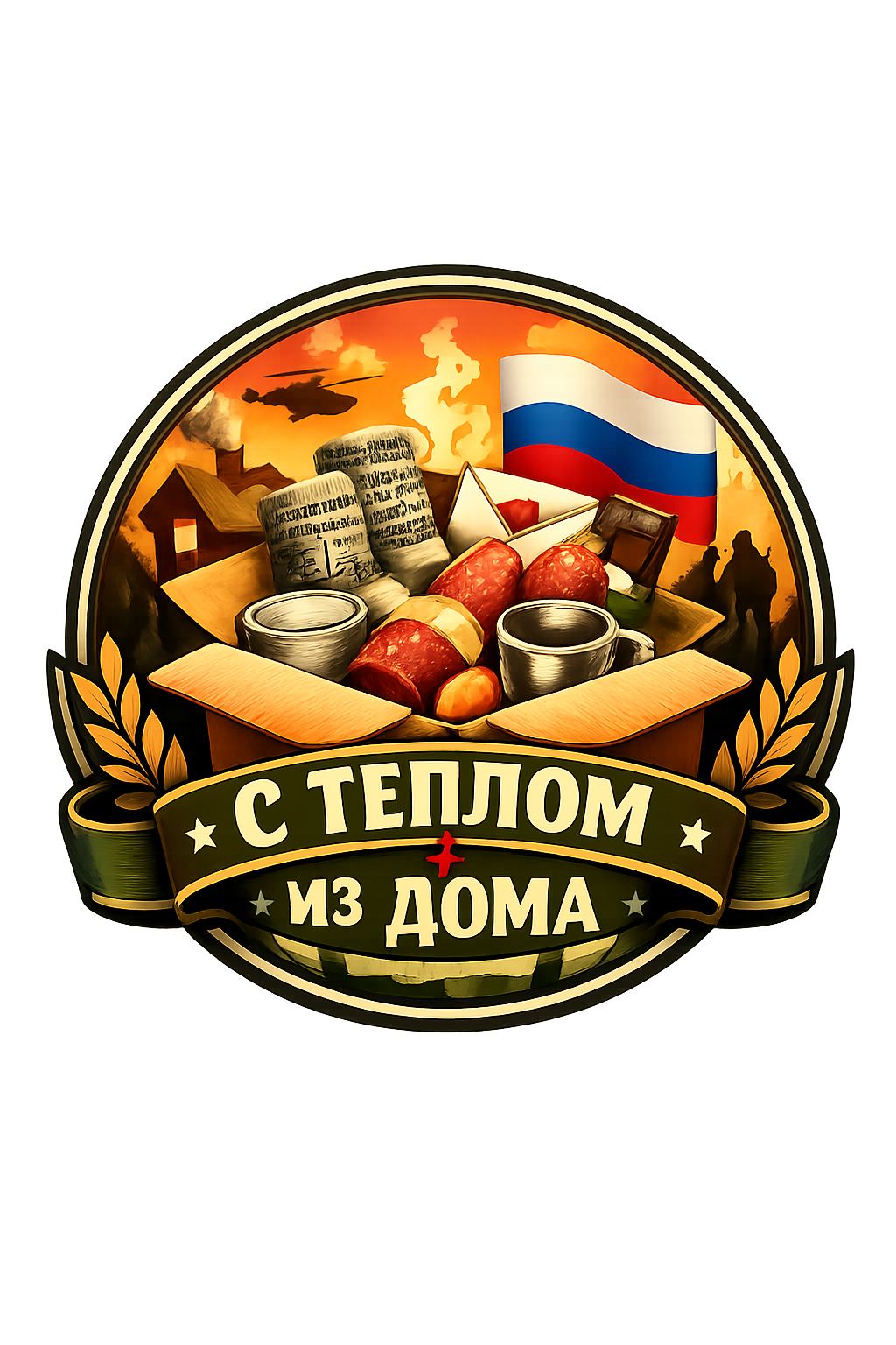 придумать эмблему для посылок для солдат "с теплом из дома"