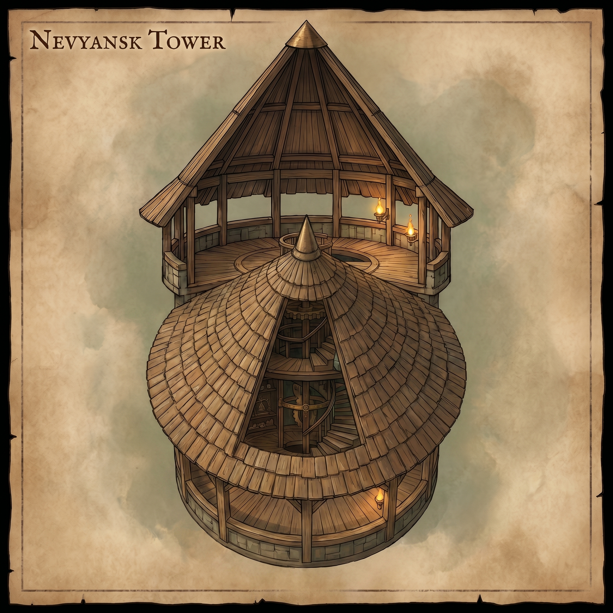 переделай на вид сверху