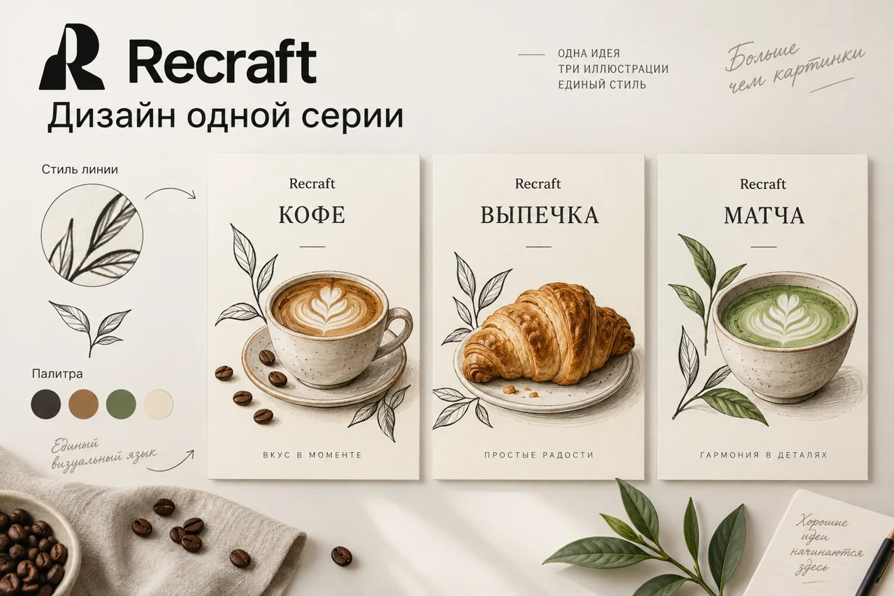 Recraft: Соберите графику одной серии
