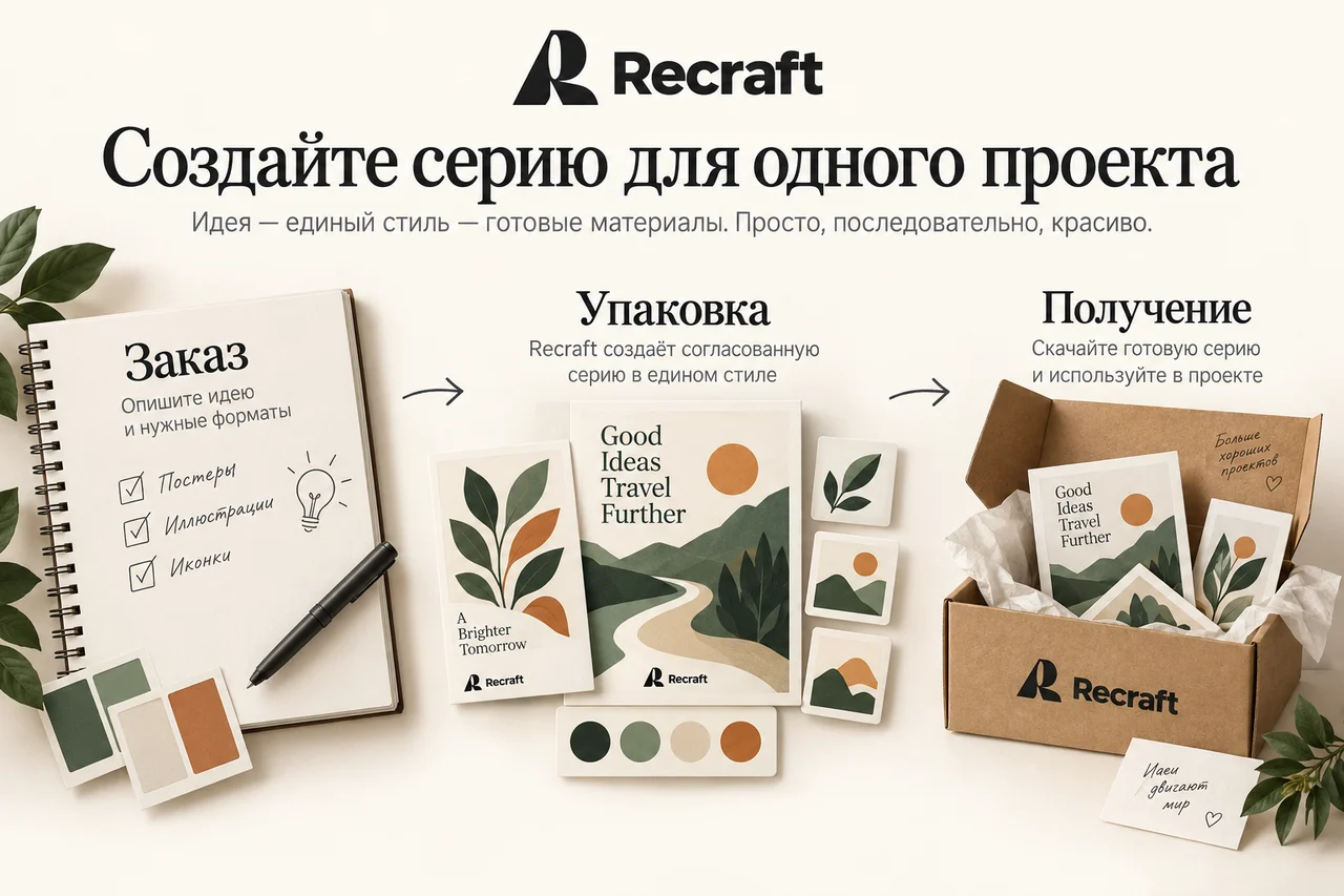 Recraft — Создайте серию для одного проекта