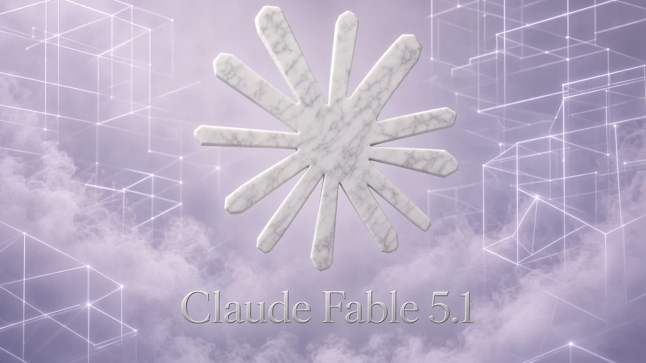 Claude Fable 5.1 с логотипом Anthropic на тёмном фоне