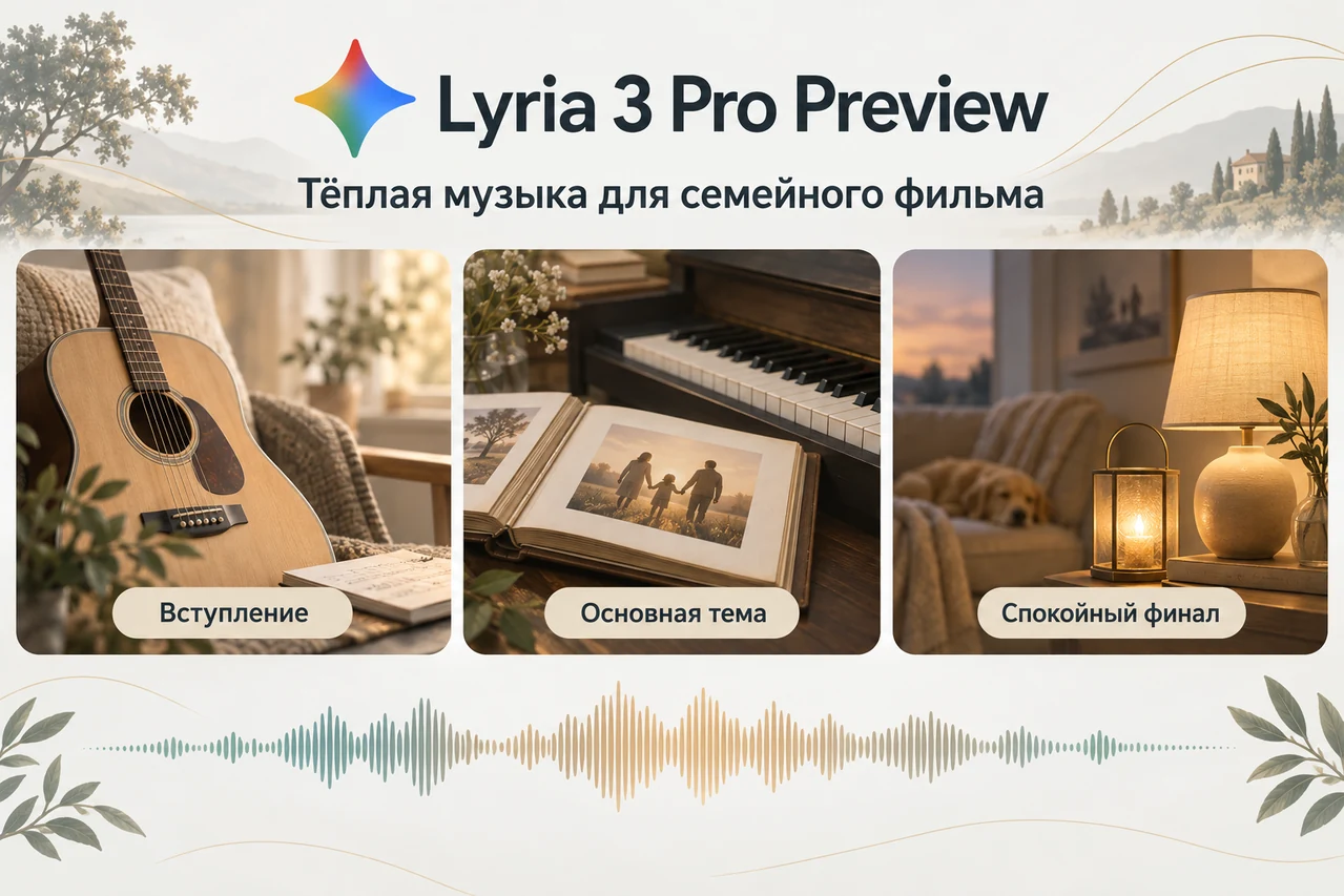 Гитара, семейные фотографии и мягкое завершение