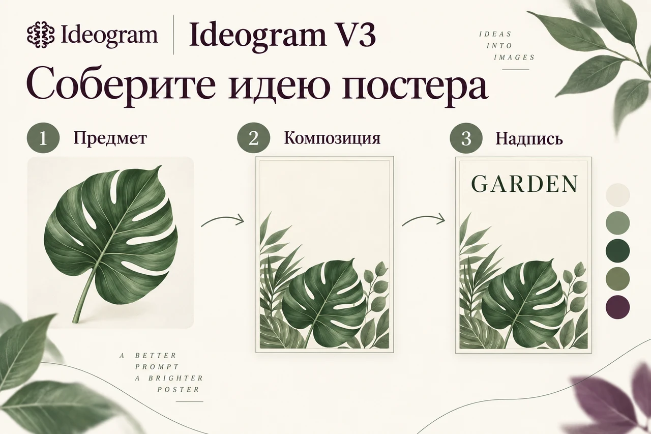Опишите расположение объектов — Ideogram V3