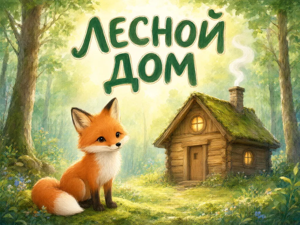 Исходная генерация: Летняя обложка «ЛЕСНОЙ ДОМ» — Qwen Image 3