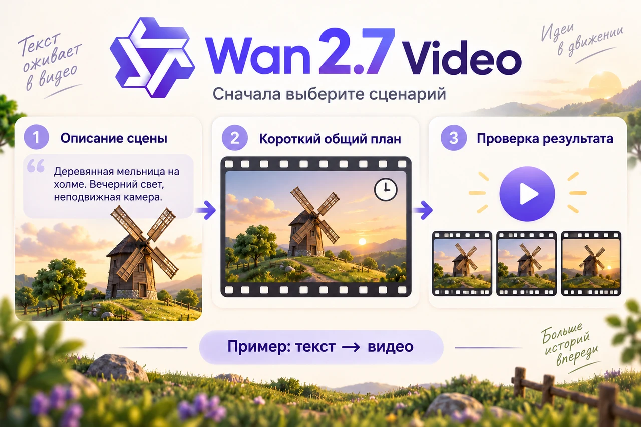 Wan 2.7 Video — описание сцены, короткий план и проверка результата