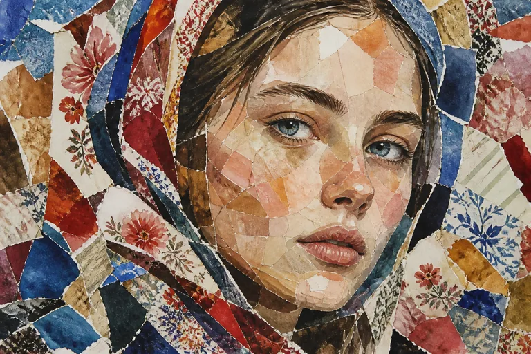 Коллаж. бумажный/цифровой коллаж