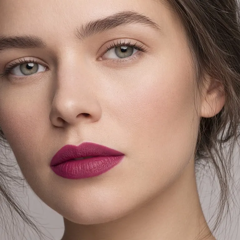 Power lips. максимальный акцент губ, глаза почти без цвета