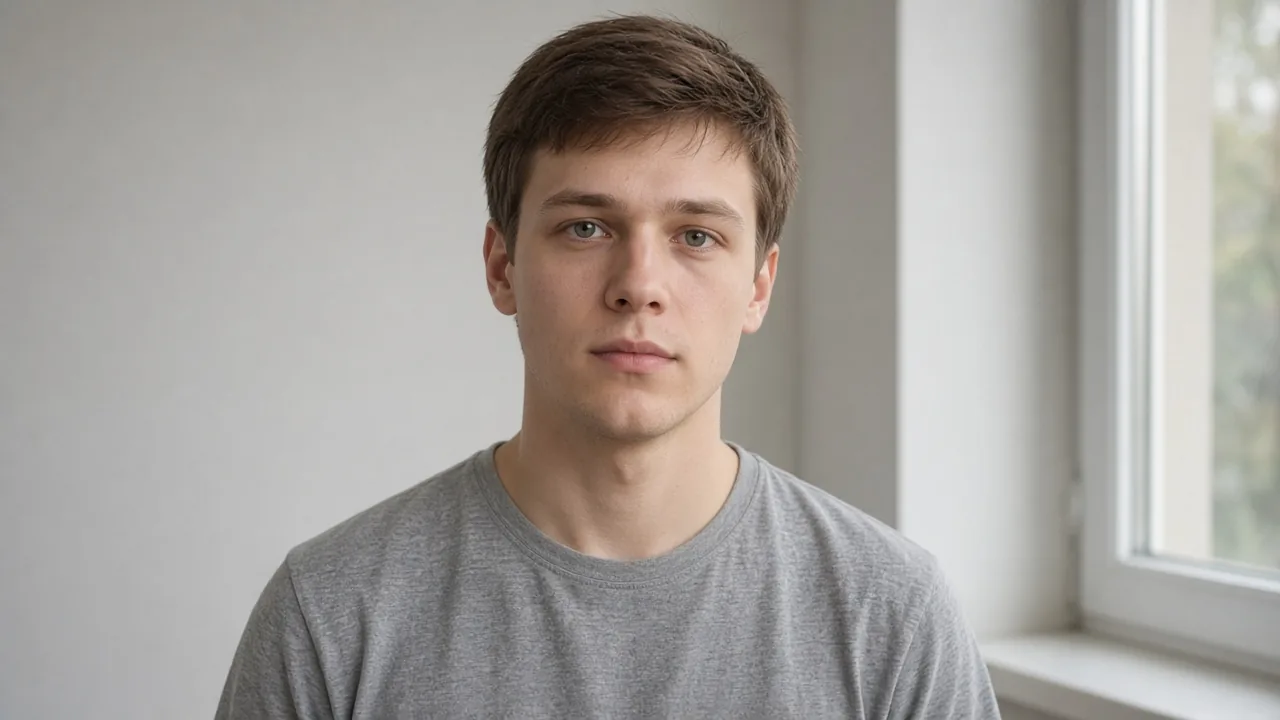 Мужчина на обычном снимке до обработки
