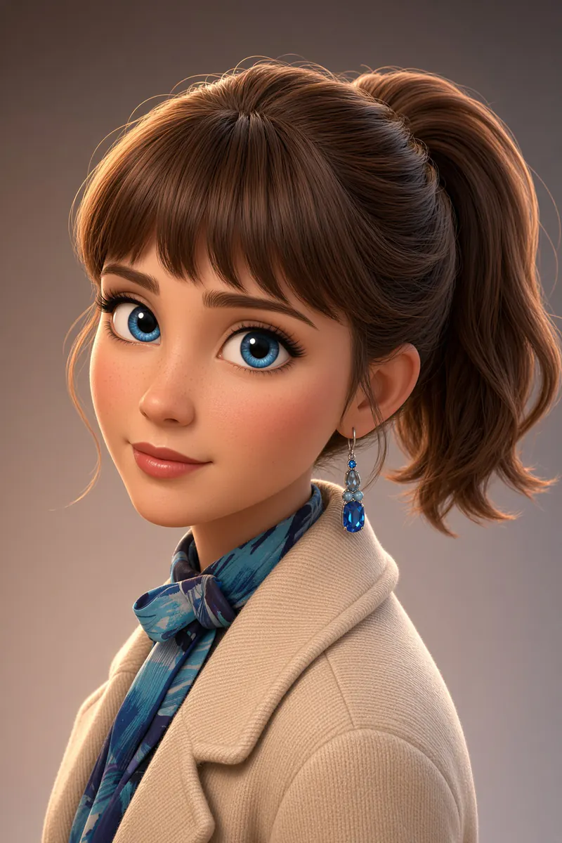 Глянцевый stylized 3D bust-портрет