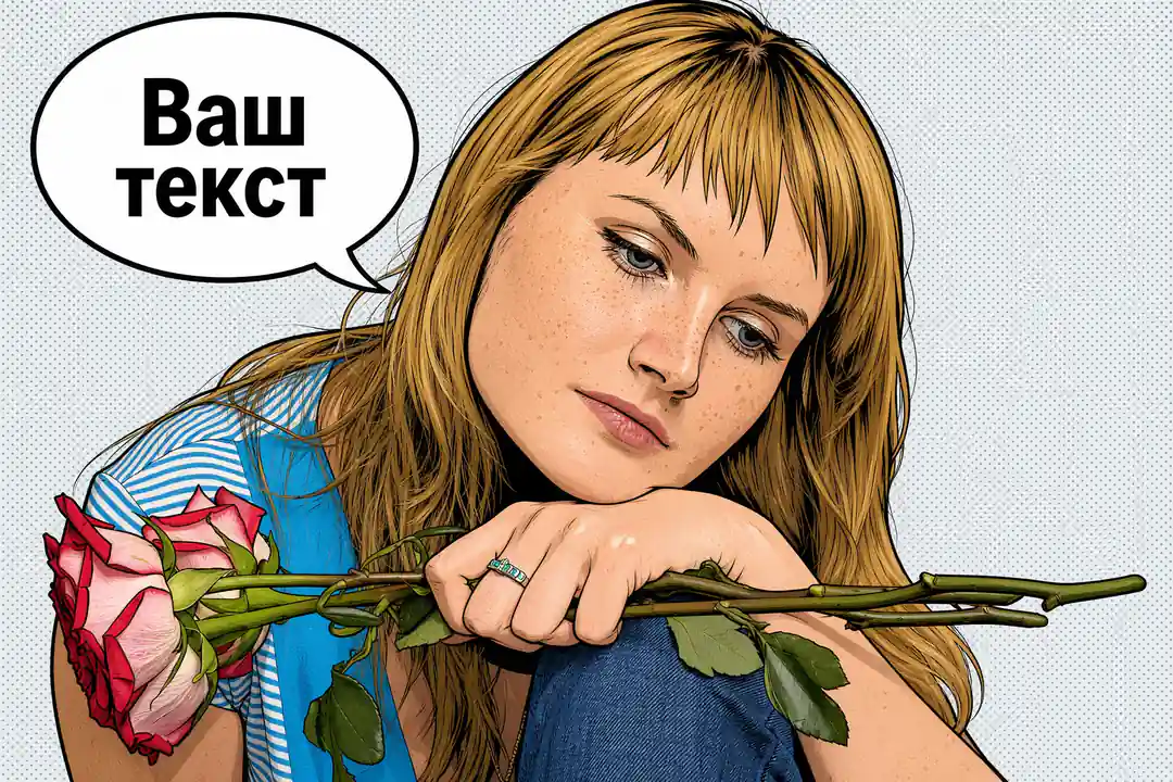 Плоские заливки с букетом и облачком реплики