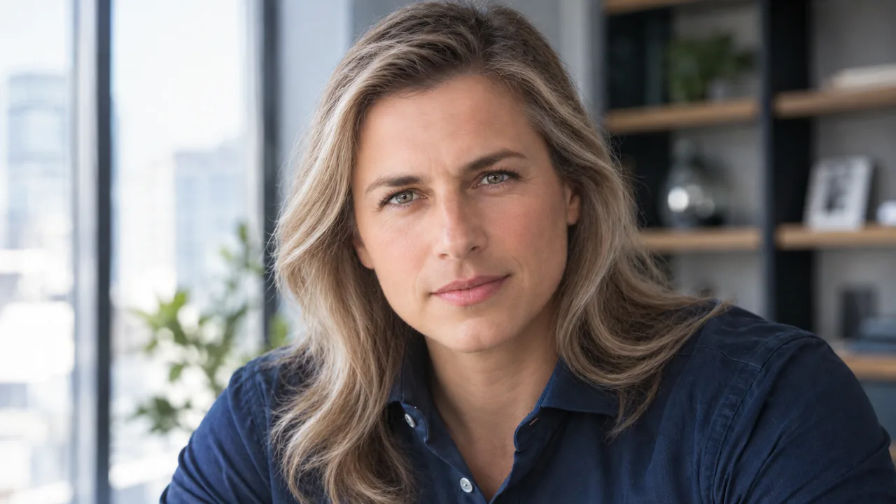 Офисный портрет после смены пола на женский