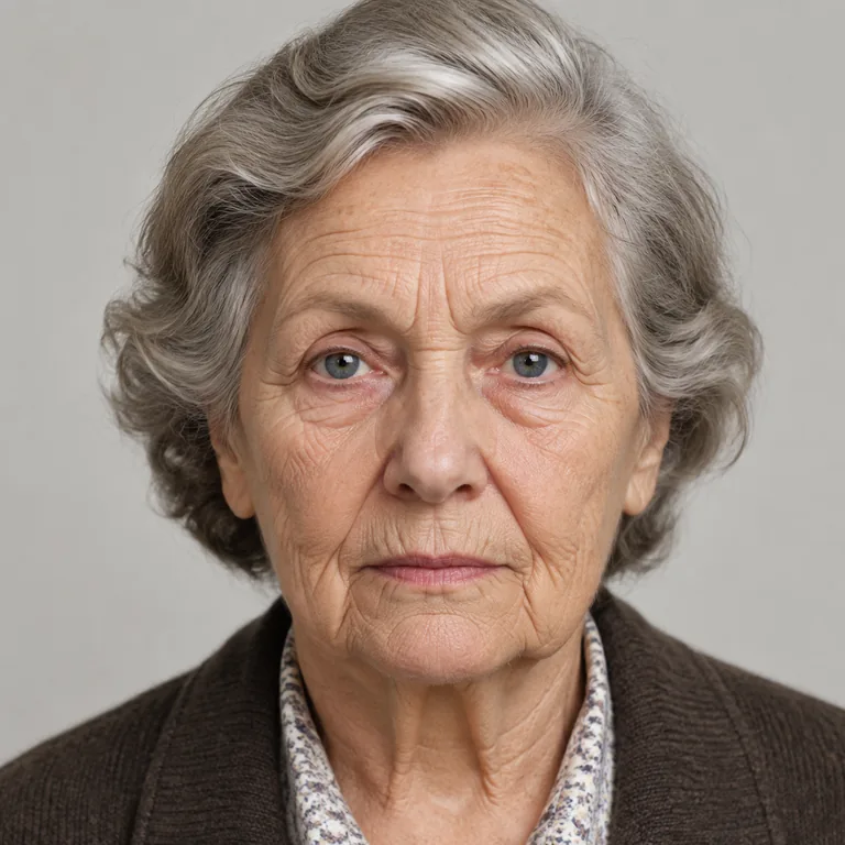 Поздние 70-е. возраст ~75–78 лет, выраженная старость