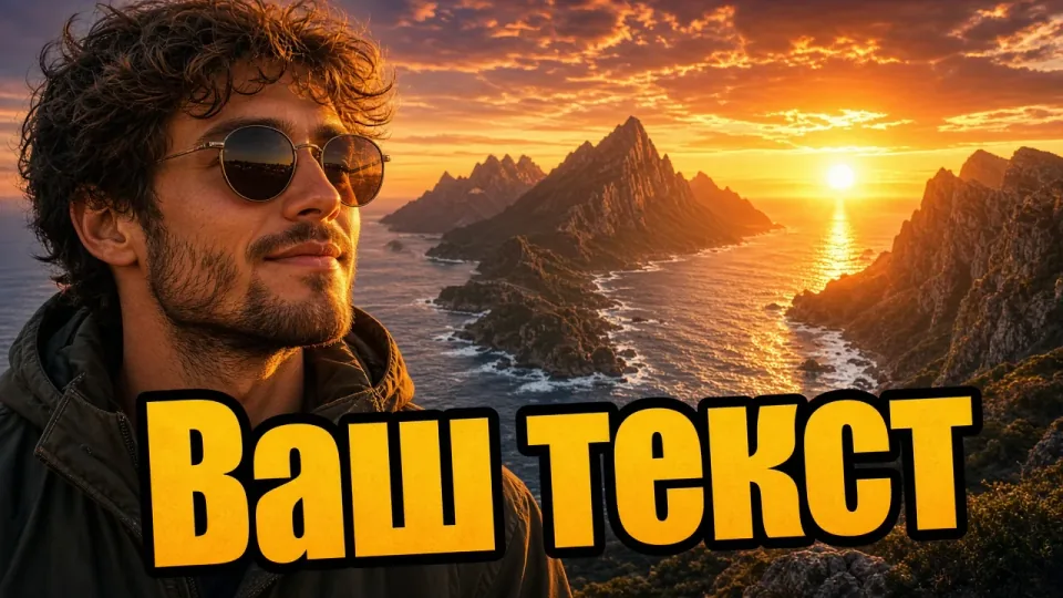 Тревл. яркий ландшафт + лицо, бирюза/оранж